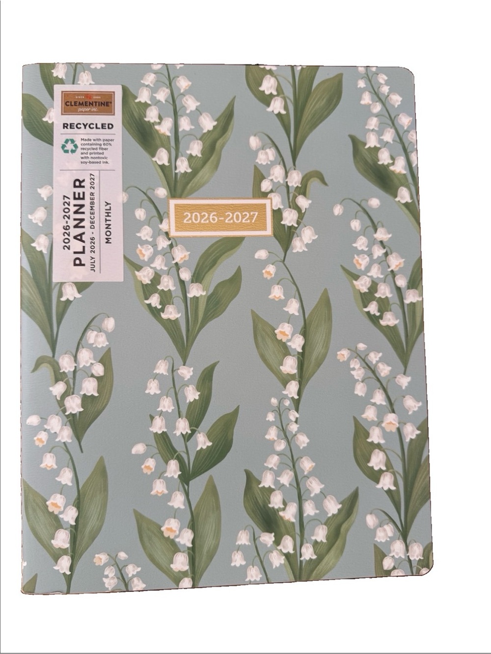 Clementine Paper inc. 17-month Large Size Planner 11x9” Green Floral 2026-2027